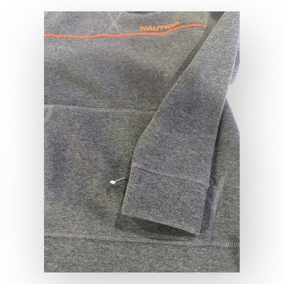 Nautica Pullover Hoodie Gray Sweatshirt w Front Pocket Size Boys Medium 10/12 - Picture 14 of 14